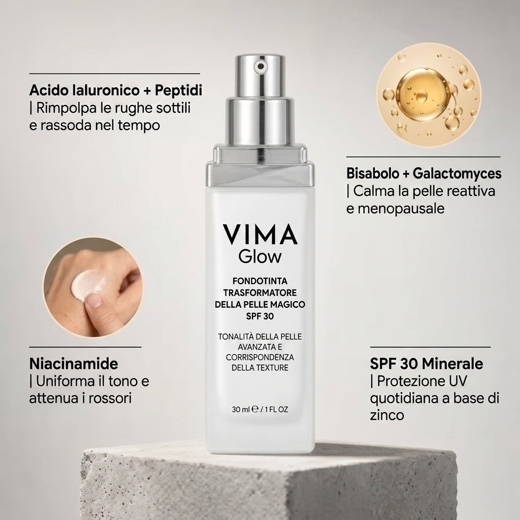 VIMA Glow - Fondotinta Adattivo con Protezione Solare SPF30