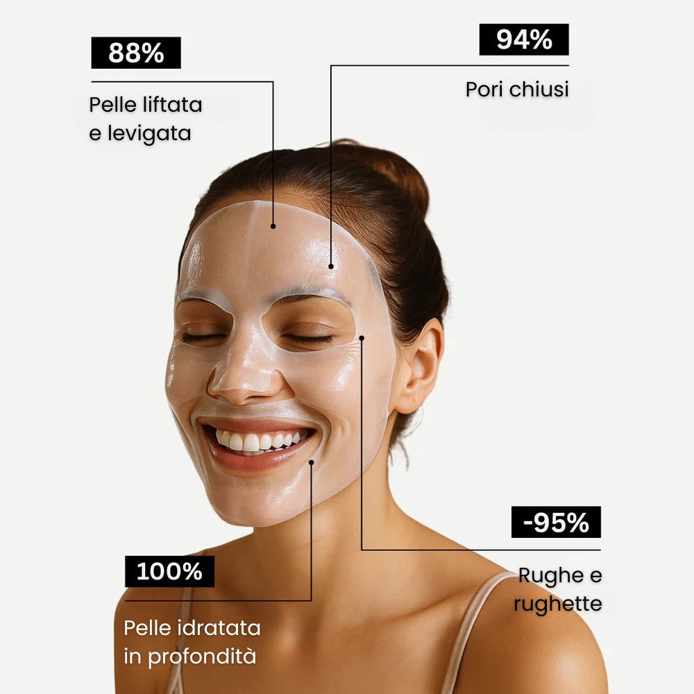 Maschera Viso al Collagene - 1 Pack contiene 4 maschere